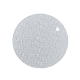 Insulation Pad(17CM) featuring a round design with a geometric pattern and a hole for hanging.